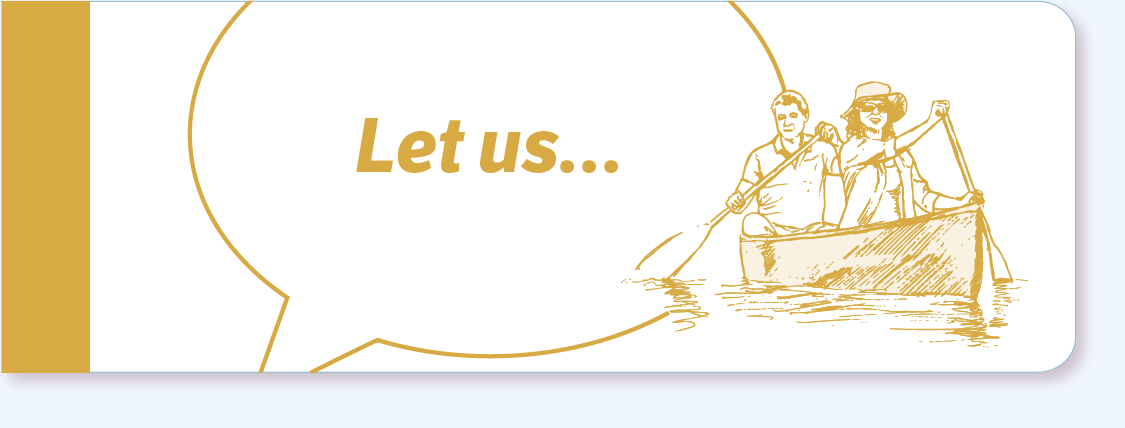 a long gold booklet with a caption 'Let us…'