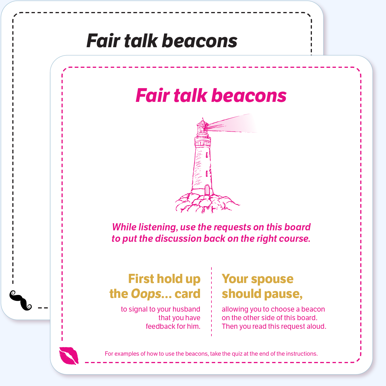 Two boards of beacons (black and pink)